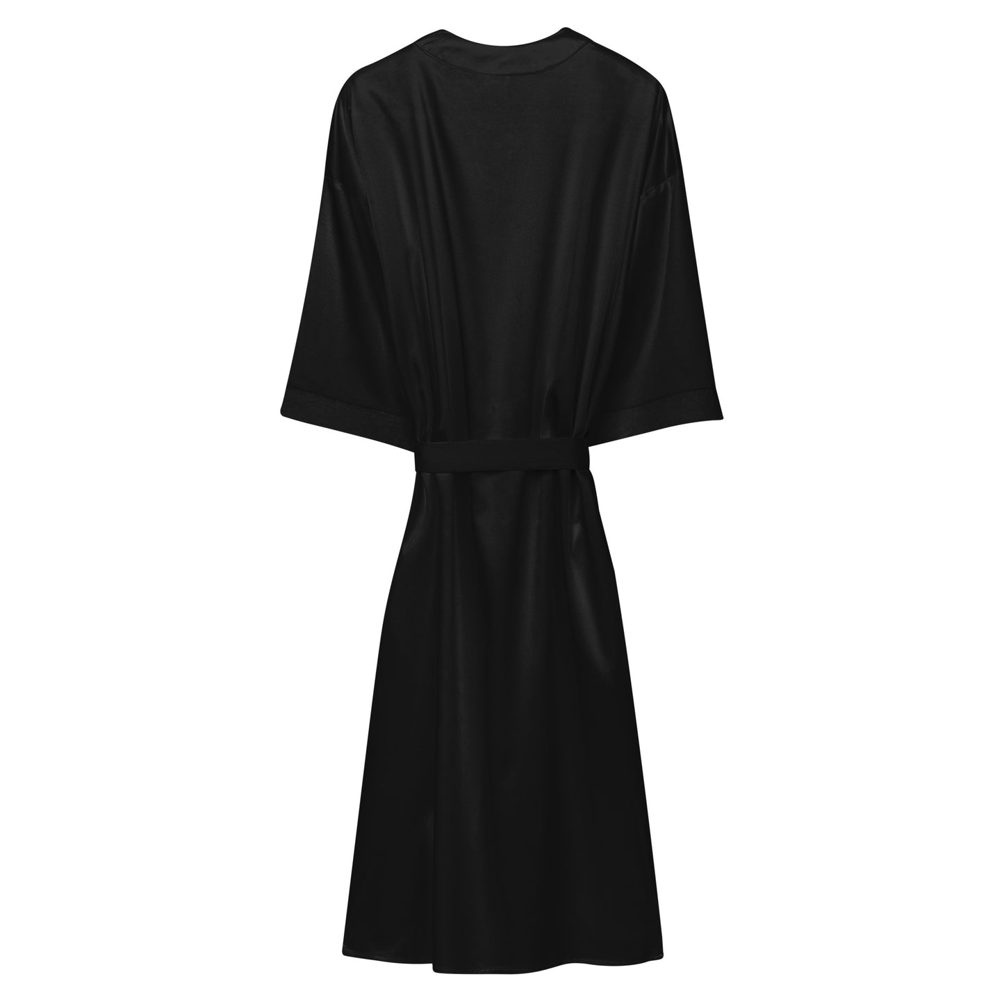 Kimono en soie brodé noir CLOTHILDE