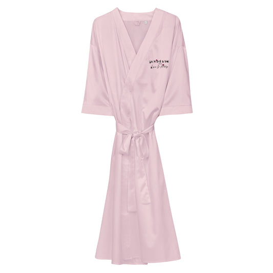 Kimono en soie brodé rose LOUISE